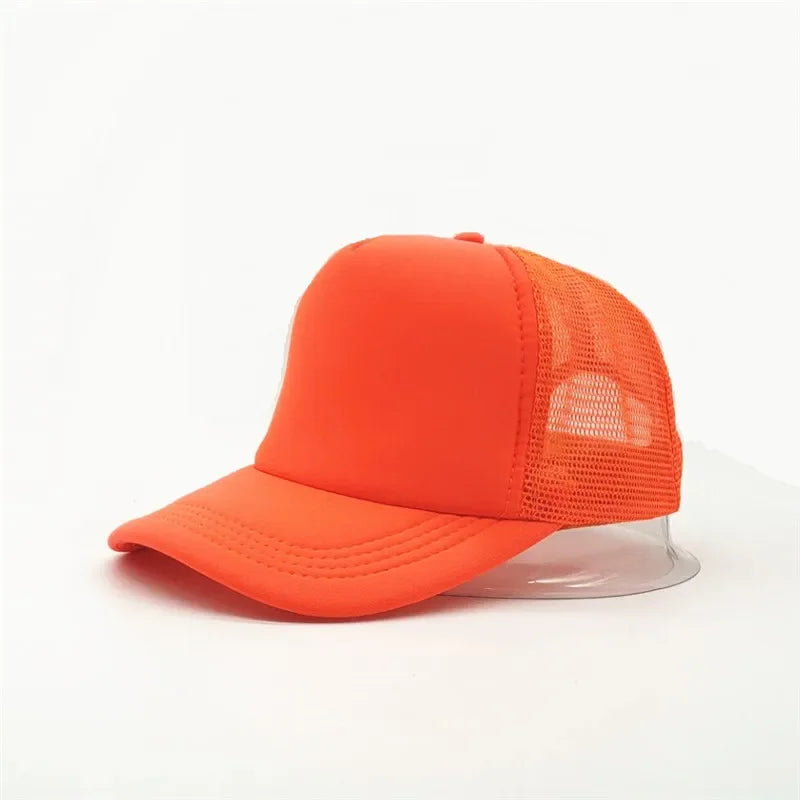 Unisex Cheaper 5 Panel Trucker Hat For Adult Summer Net Baseball Cap Men Women Sponge Mesh Adjustable Sun Hat Visor