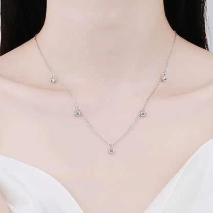 Moissanite Necklaces for Women 0.5ct Round Lab Diamond GRA s925 Sterling Silver 18k Dainty Daily Necklace Jewelry Gift