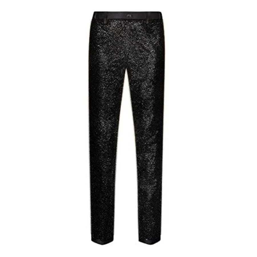 New 2026 Men's Sequin Glitter Suit Pants Fashion Slim Fit Straight Dress Trousers Party Stage Performance Costumes Pants for Men