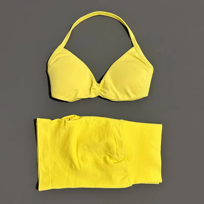No Logo 2 Piece Impacts Gym Set Women Seamless Yoga Strappy Bra Workout Scrunch Sports Low Waist Shorts Sport Set