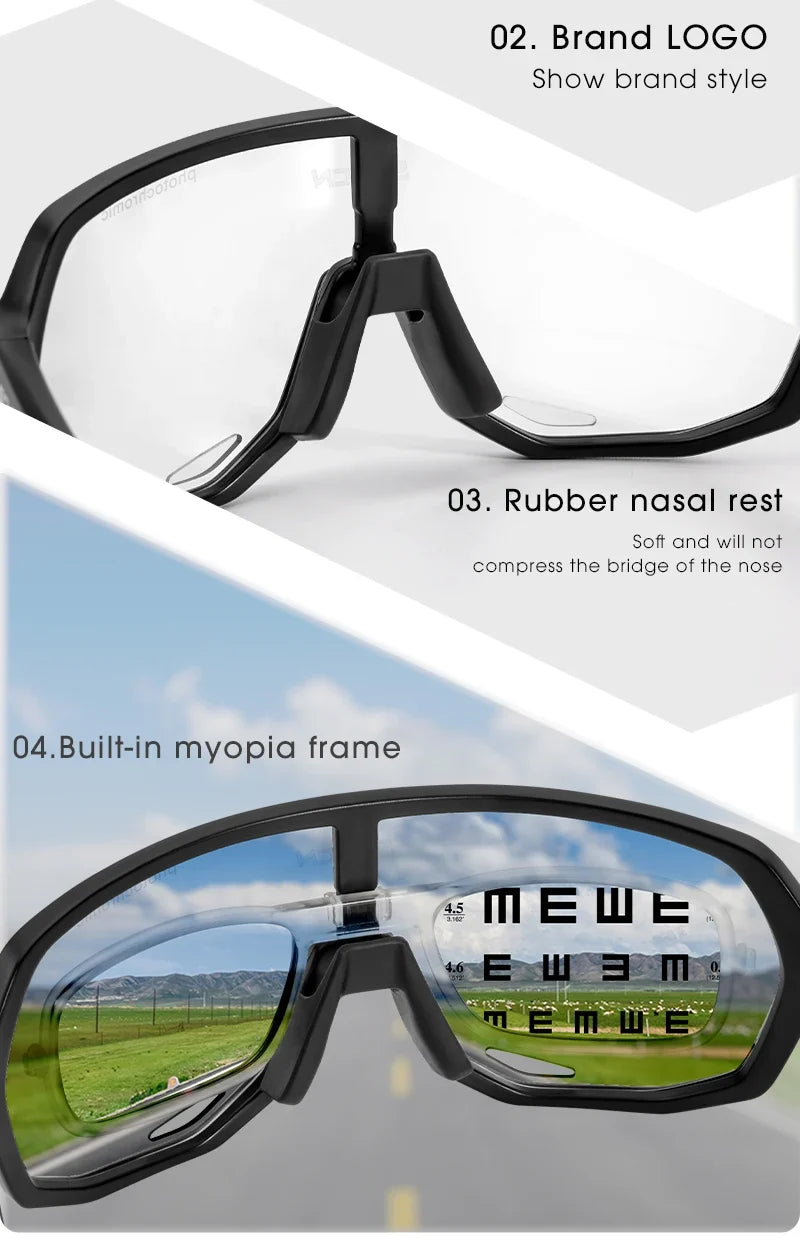 Photochromic Sports Sunglasses Cycling Glasses for Men Mountain MTB Bike Road Bicycle Cycle Goggles UV400 Women Driving