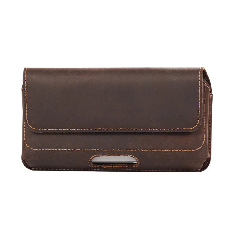 Genuine Leather Pouch For iphone 17Pro Max/17/16Pro Max/16Plus/15/15Pro Max/14Pro Max /14/13 Phone Holster Belt Clip Case Holder