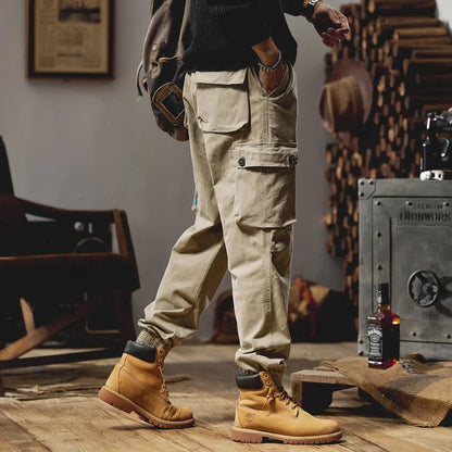 Joggers Cargo Pants Mens Casual Hip Hop Multi-Pocket Male Trousers Sweatpants Streetwear Techwear Tactical Khaki Pants BLW9106