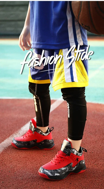 Basketball Shoes for Kids Sneakers New Boys Brand Thick Sole Non-slip Children Sports Shoes Child Boy Basket Trainer Shoes