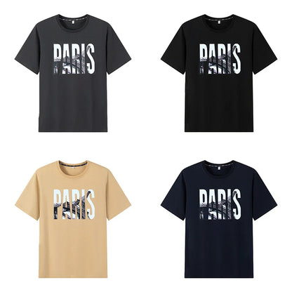 Popular T-shirt for Men Printed Tees Plus Size 110-175kg 6XL/7XL Fashion Summer Cotton Round Neck Short Sleeve Oversized Tops