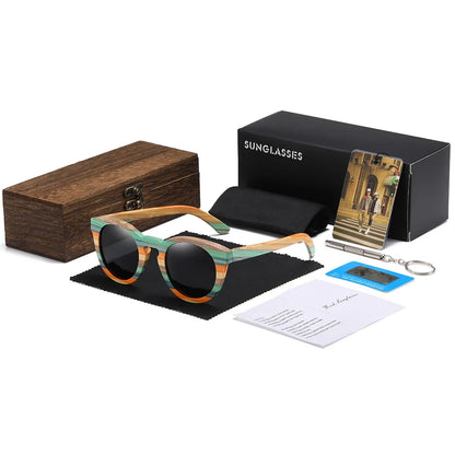 Natural Bamboo and Wooden Sunglasses VIP Manual Polarized Glasses Luxury Brand Environmental Degradable Glasses Gift Box