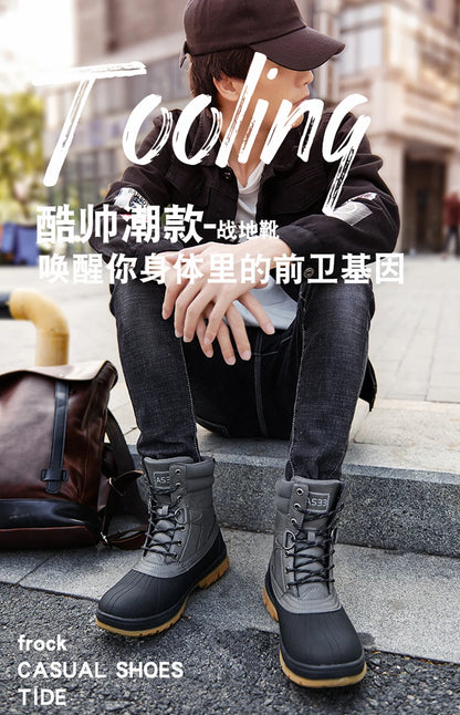 Plus Size 48 Outdoor Men Boots Winter Snow Boots for Men Training Work Boots Waterproof Slip-Resistant Keep Warm Winter Shoes