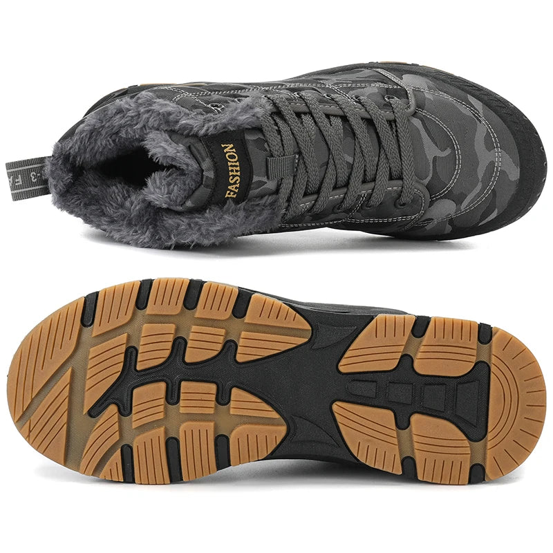 Men Winter Snow Boots Super Warm Men Hiking Boots Waterproof Men's Boots Outdoor Sneakers Non-slip Rubber Men's Work Ankle Boots