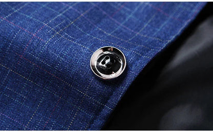Brand 2026 Spring Mens Wedding Suits Blazer Check Autumn Single Breasted Suits Blazers Men Fashion Blazer for Mens