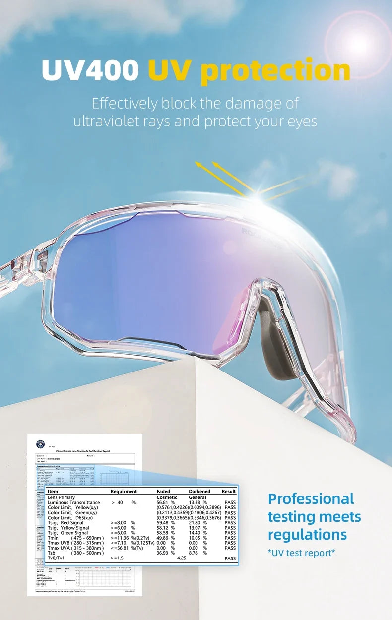 Cycling Glasses Goggles Polarized/Photochromic Sunglasses Sport Big frame Eyewear UV400 Sun Protection with 2 Lens