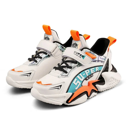 Sport Kids Leather Sneakers Four Season Boys Casual Shoes Non Slip Children Fashion School Walking Running Shoes Size 28-39