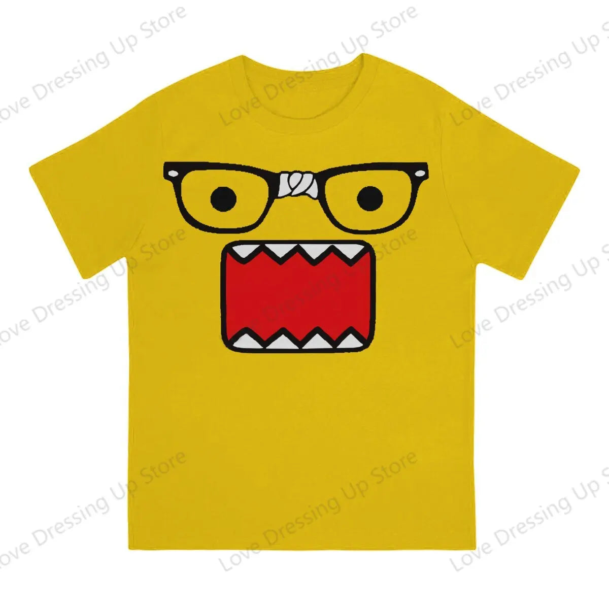 Domo Kun Print Funny Short Sleeved T-shirt Men Women Versatile  Couple Tops