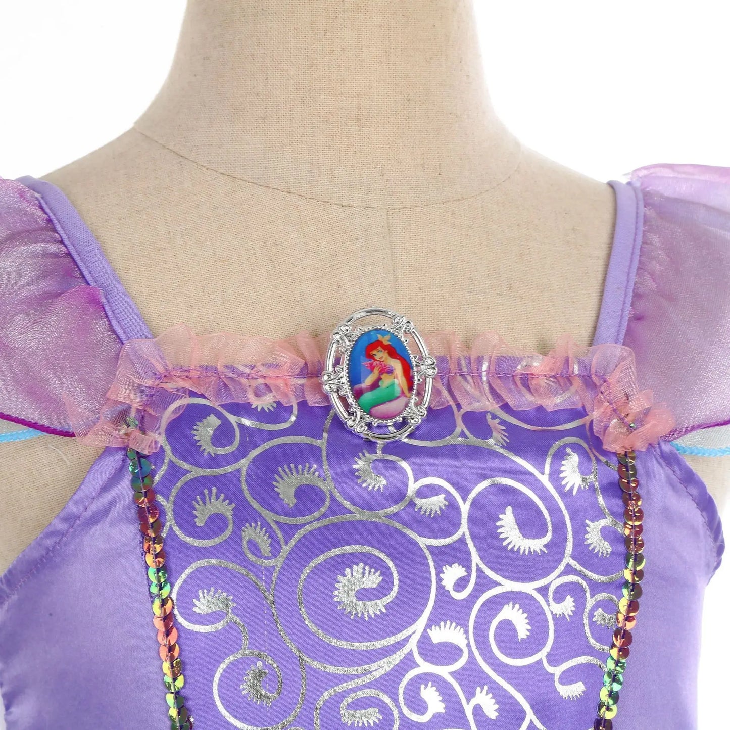 Kid Purple Mermaid Dress Princess Costume Perform Clothes Baby Girl Birthday Party Christmas Cosplay Dress Suit for Girls