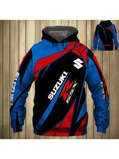 2026 Spring and Autumn Sportswear 3D printed men's and women's hoodies Hip-Hop street fashion motorcycle clothing