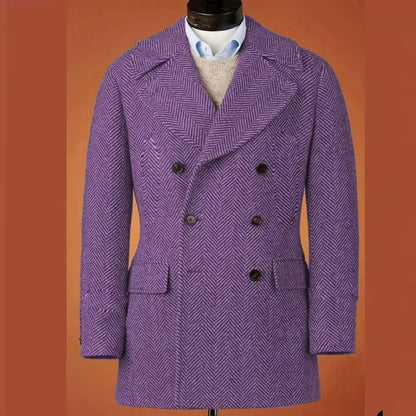 Men's Casual Blazer Herringbone Slim Fit Single Breasted Stylish Comfortable Jacket Men's Coat Double Breasted Blazer Men's Suit