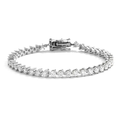 3 Claws D VVS1 Zircon/Moissanite Tennis Bracelet for Women Full Diamond Luxury Chain S925 Sterling Silver Plated Platinum