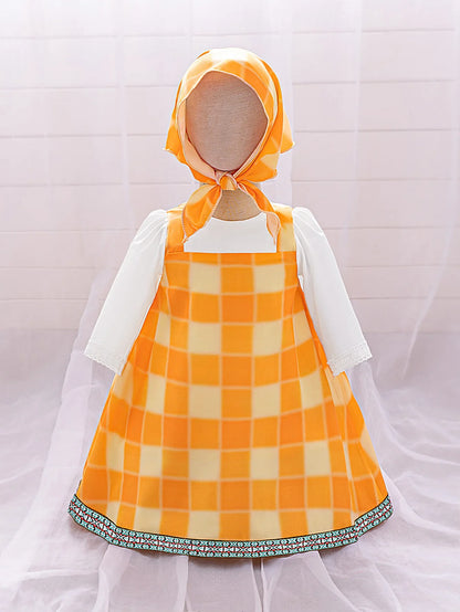 Lolita Plaid Cute Bears Baby Girls Dress Toddler 1st Birthday Party Princess Dress for Baby Maid Wedding Bridesmaid Kids Clothes