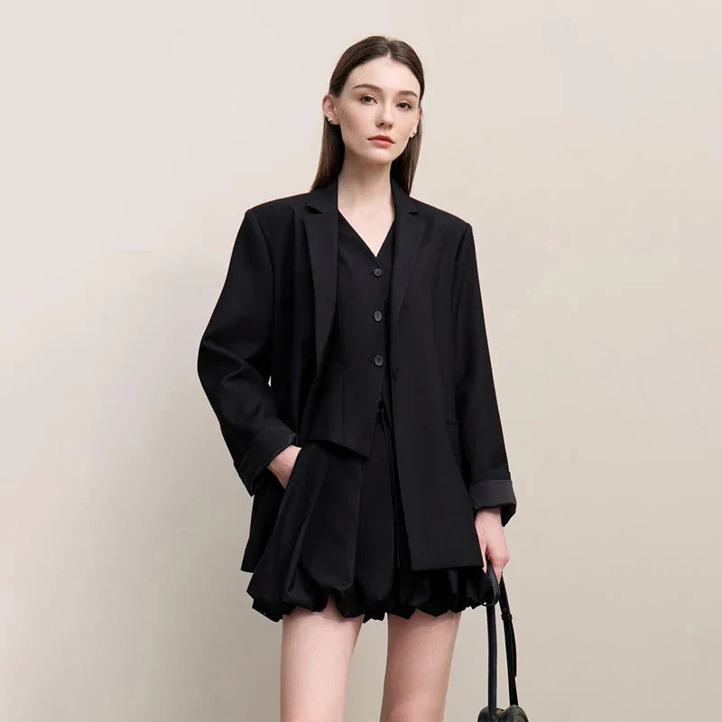 Women's Jackets 2026 Autumn New V-neck Vest Bud Shorts Separate Blazer Women's Fashionable Versatile Top Female 12641056
