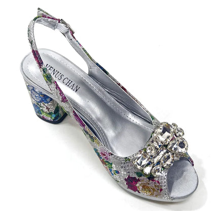 Italian Sandals and Bags Matching Set 2024 Women Heel Party for Gold Colour Wedding Bigger Size Thick Heel Shoes