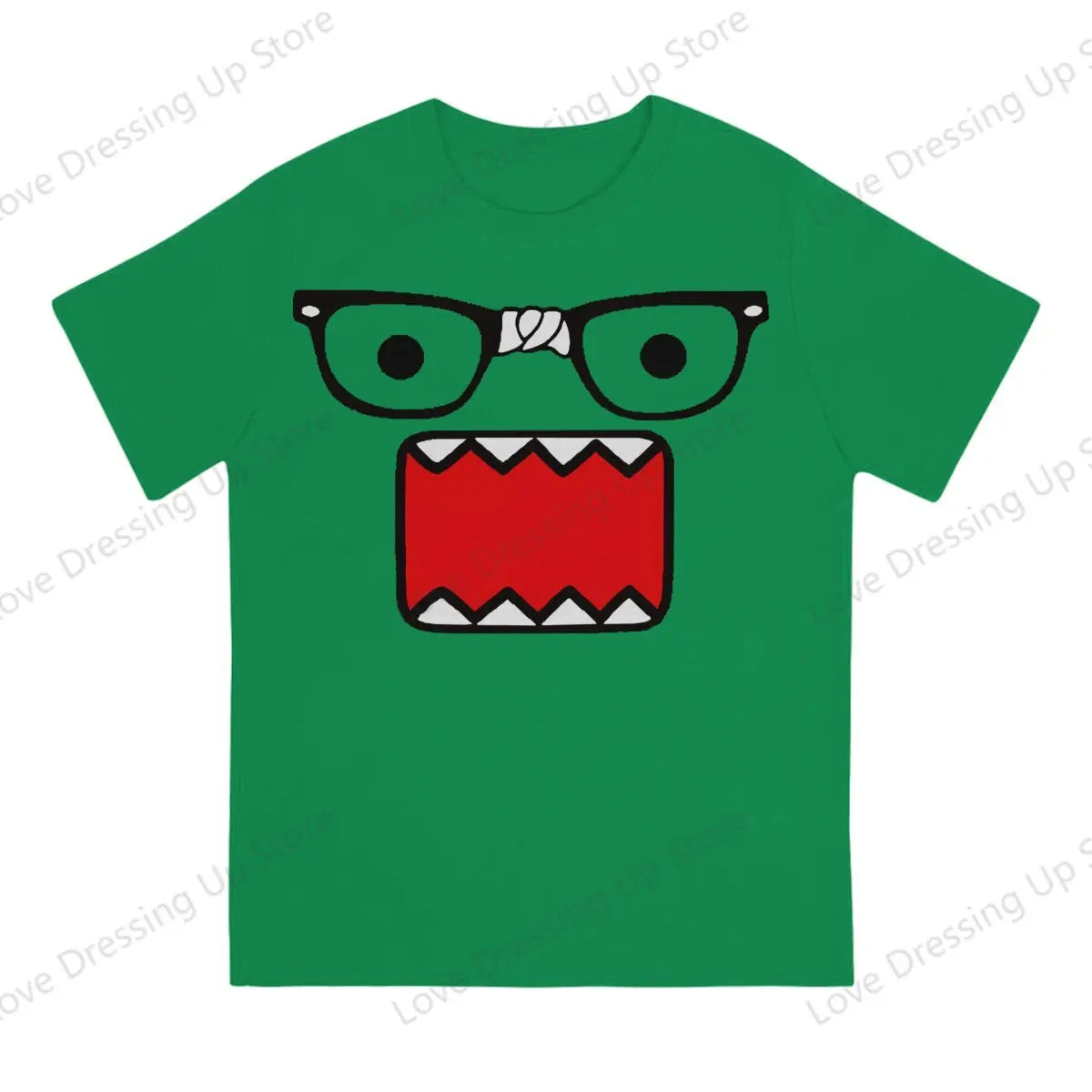 Domo Kun Print Funny Short Sleeved T-shirt Men Women Versatile  Couple Tops