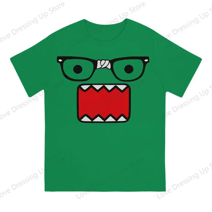 Domo Kun Print Funny Short Sleeved T-shirt Men Women Versatile  Couple Tops