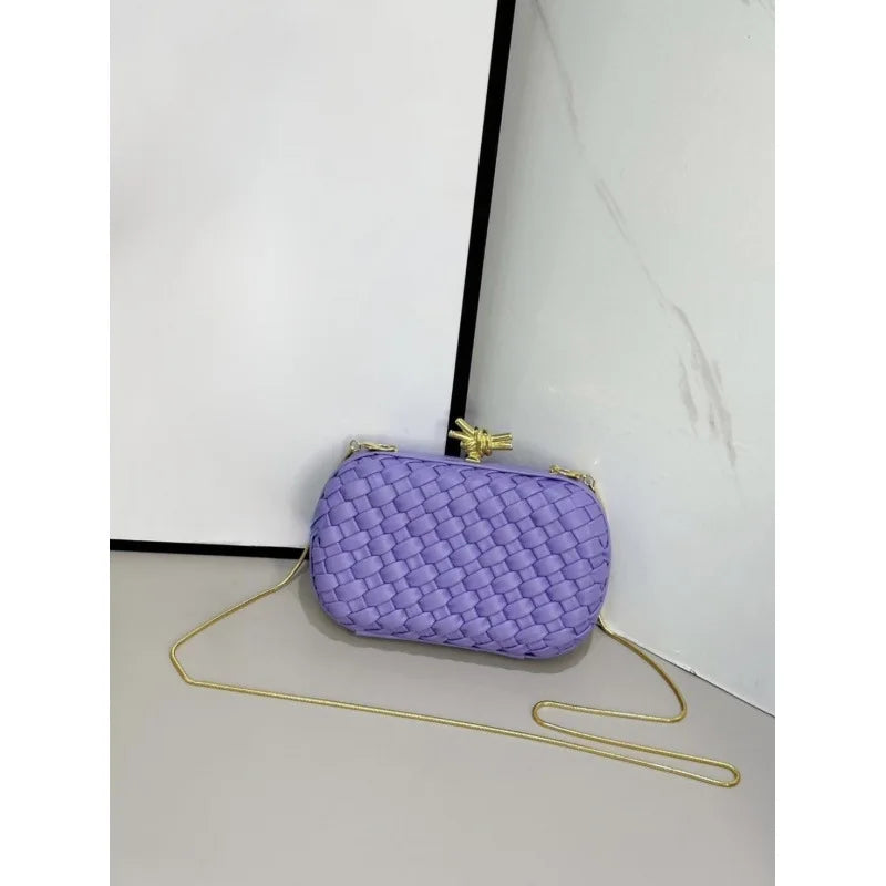 Elegant Box Shaped Dinner Clutch Crossbody Bag for Women Fashionable Chain Strap Handbag Retro Style Leather Handbag