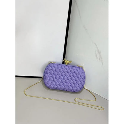 Elegant Box Shaped Dinner Clutch Crossbody Bag for Women Fashionable Chain Strap Handbag Retro Style Leather Handbag