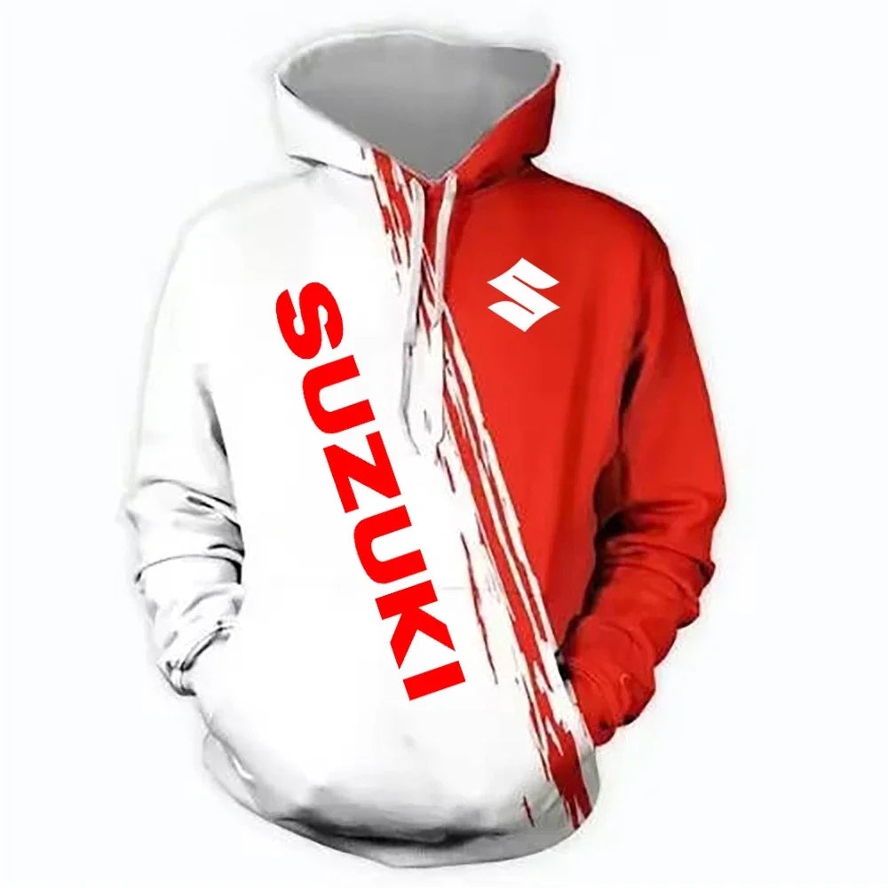 men's hoodie, urban fashion 3D printed casual sportswear, outdoor fashion Suzuki Enduro motorcycle street racing clothing