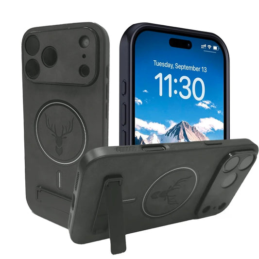 Magnetic Mobile Phone Case with Kickstand for iPhone 17 Pro Max 16 15 14 Plus 13 12 11 Stand Cases Back Cover with Holder