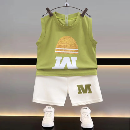 1Set Boys Girls Leisure Set Fashion Cartoon Children Short Sleeve Shorts Sets Summer Kids Clothes Baby Tee+Short Pants Tracksuit