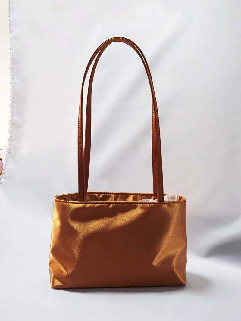 2026 Luxury Shoulder Bags Silk Women's Handbag Square Underarm Bag Ins Famous Brand Commuter Bag Contrasting Color Macaron Totes