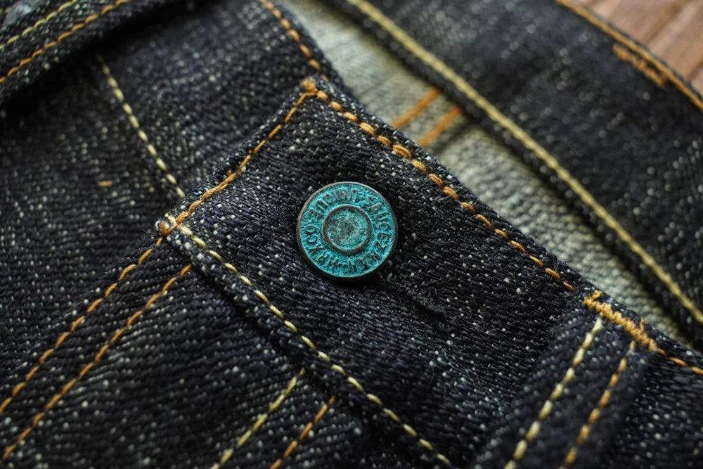 Mens Jeans Sanforized Selvedge Denim Jeans Limited EditionDouble-sided Dyeing 66 Fit 20 Oz