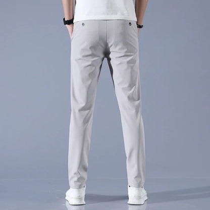 2026 Spring Summer Men's Ice Silk Golf Casual Slim Straight Thin Trousers Male Fashion Stretch Breathable Jogging 28-38