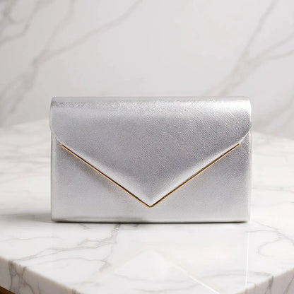 PU Fashion Envelope Design Evening Bags Cover Glitter Elegant Small Leather Ladies Dress Handbags With Shoulder Chain Messenger