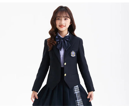 Children School Uniform Girls Jacket Pleated Skirt Suits Boys Formal Dress Toddler Student Clothes Sets Kids Korean Class Outfit