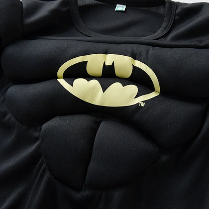 Superhero Bat Cosplay Costume Set Kids Boys Bruce Muscle Suit Tops Pants with Mask Cloak Children Halloween Carnival Party Coth