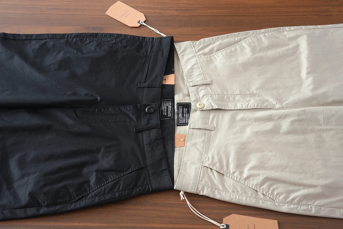 2025 Summer New American Retro Thin Micro Elasticity Casual Pants Men's Simple 97% Cotton Slim CHINO Business Straight Trousers