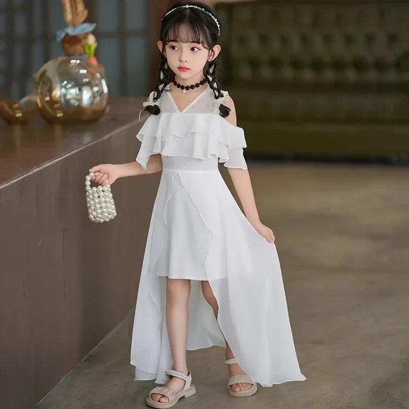 Fashion Chiffon Boho Girls Dresses Bohemian Beach Kids Clothing Vestido Girl Outfit Robe Fille Casual Maxi Children Dress Summer