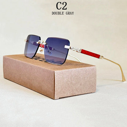 Vintage Square Sunglasses For Men Rimless Sunglasses Women Trendy Retro Fashion Glasses Gafas De Sol Hombre Lunette Soleil Femme