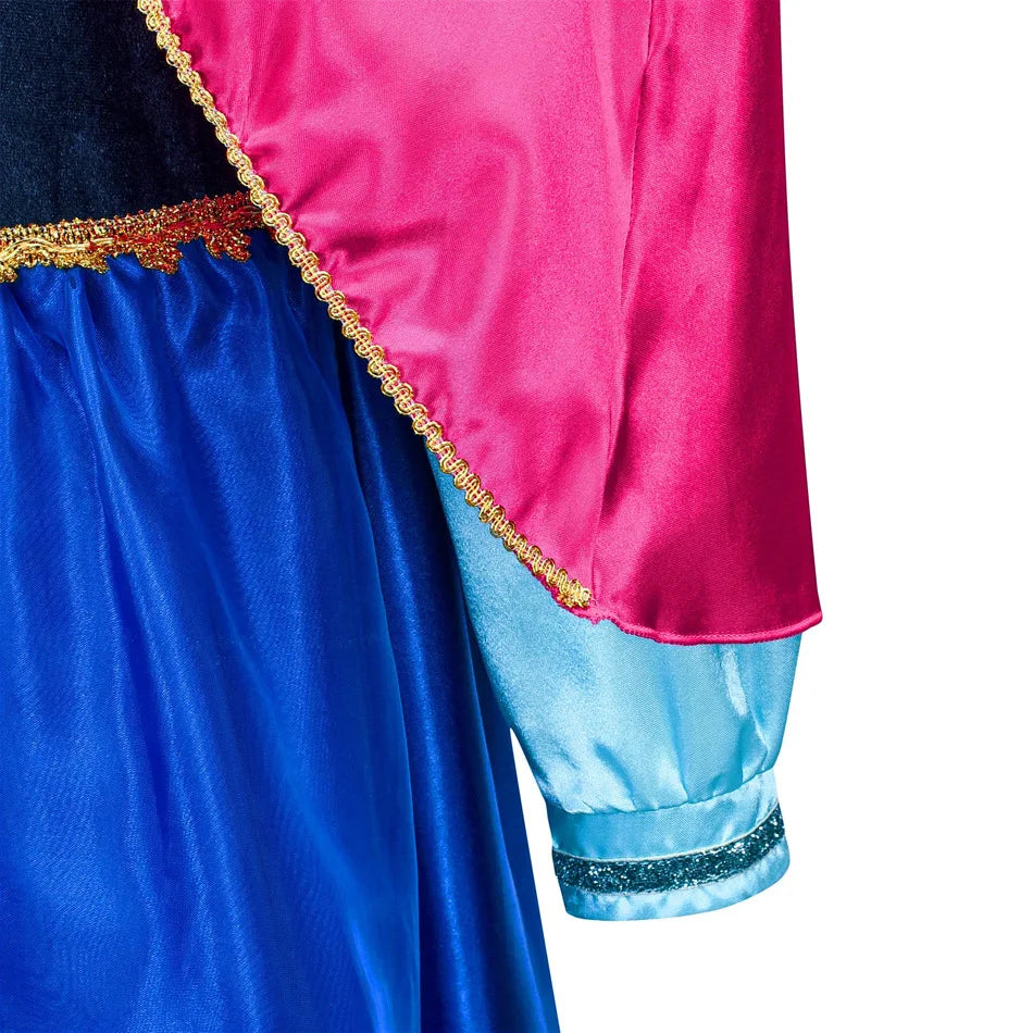 Frozen Anna Princess Girl Dress Halloween Cosplay 2026 Party Costume Snow Queen Princess Clothes Children Outfit 2-10 Y
