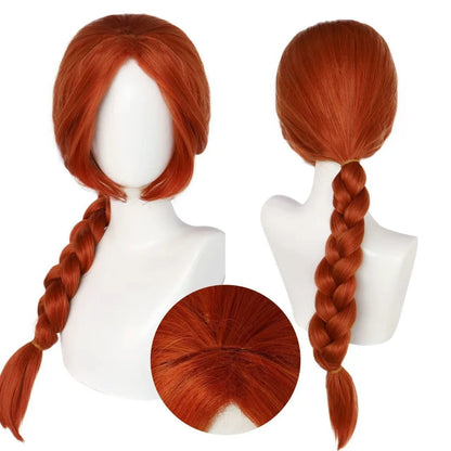 Cosplay Shrek Costume Anime Fiona Princess Dress Wig Woman Long Sleeves Green Dress Halloween Cosplay Halloween Carnival Clothe