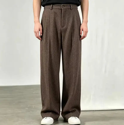 2026 New Men's Pants Formal Wear Herringbone High Quality Men Business Slim Trousers Office Social Dress Pants