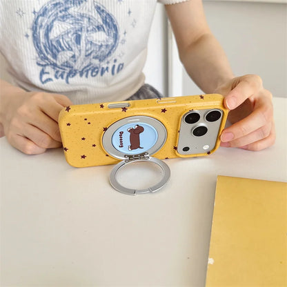 Pink Polka Dot Bow Phone Case For iPhone 17 16 15 Pro Max Cute Soft Shockproof Cover With 360°  Ring Stand Camera Protect