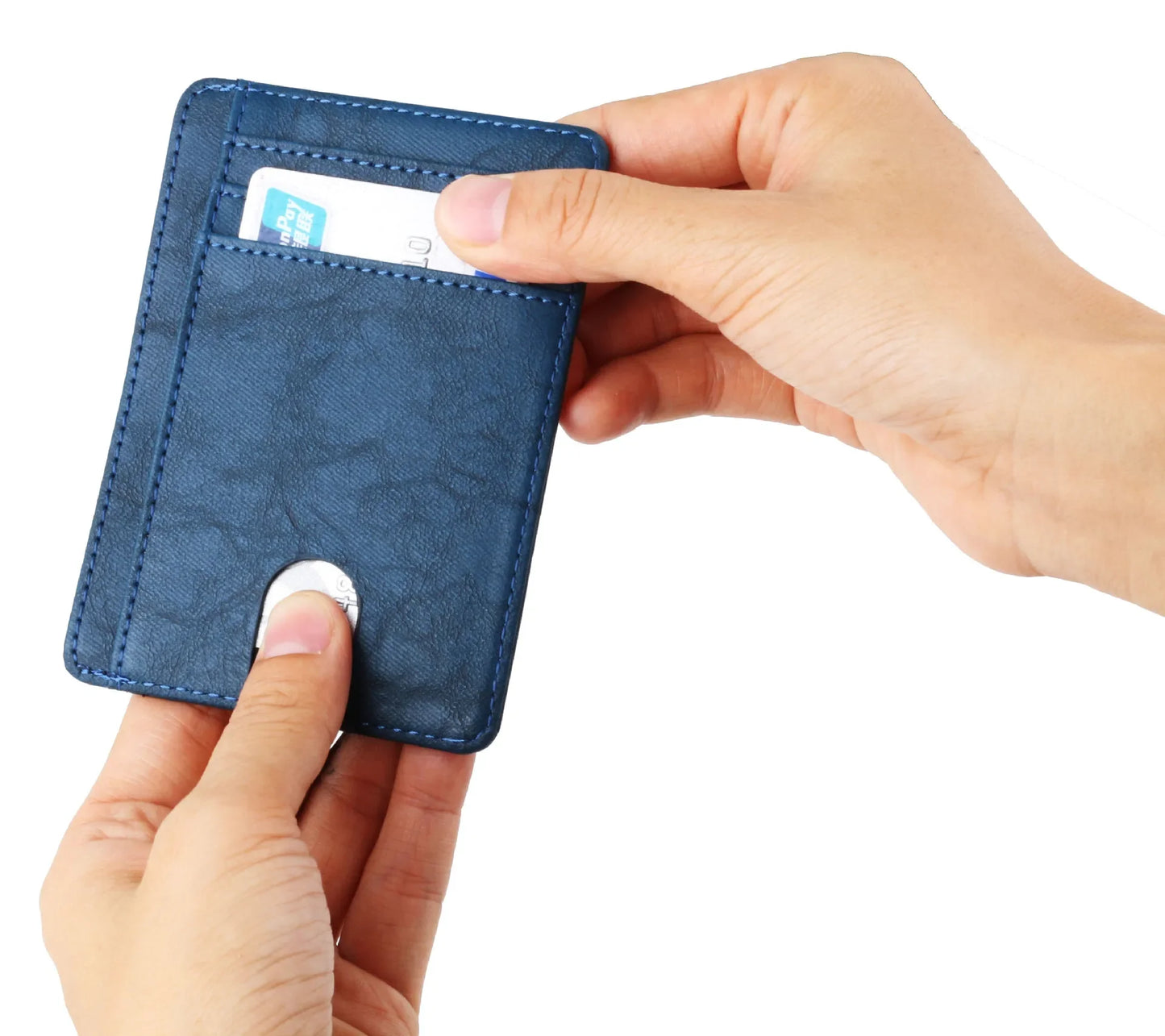 Blocking Wallet Business Card Cover for Case Super Thin Men Leather Credit Card Holder Card Travel Wallet Minimalist Wallet