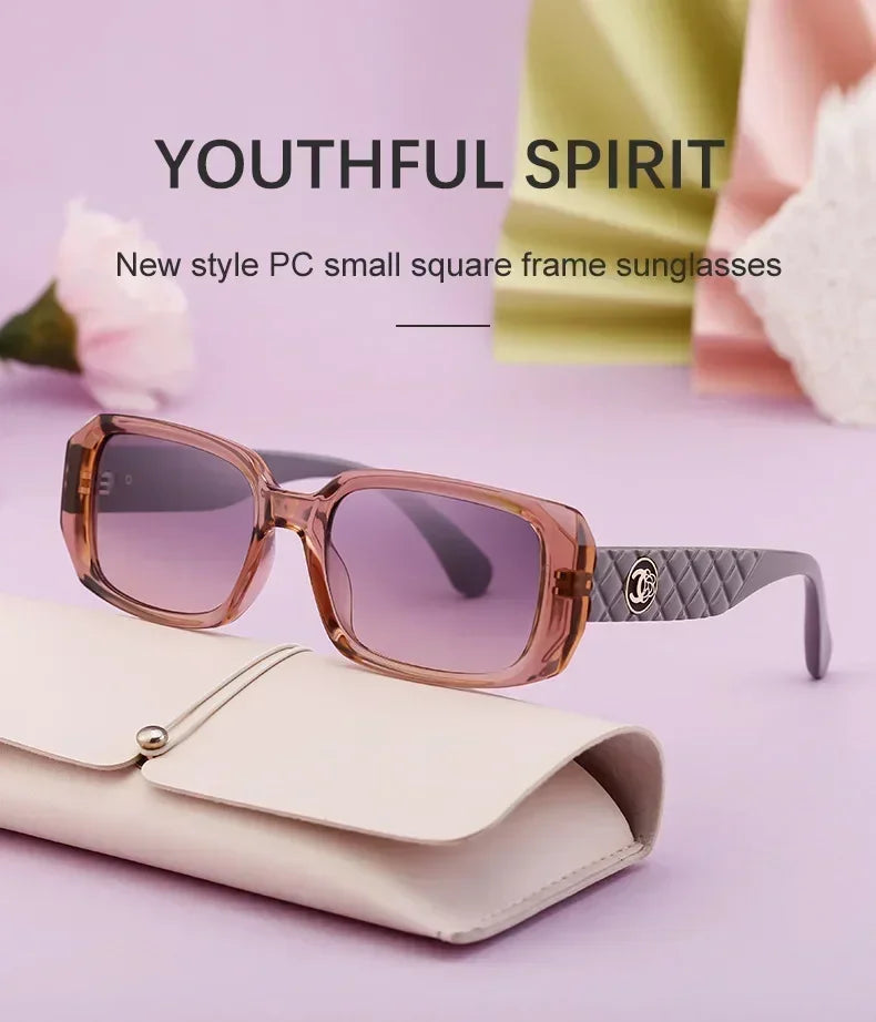 New Luxury Designer UV400 Sun Glasses for Women Men Trendy Rectangle Sunglasses Ladies Retro Fashion Cool Gafas De Sol Sunglass