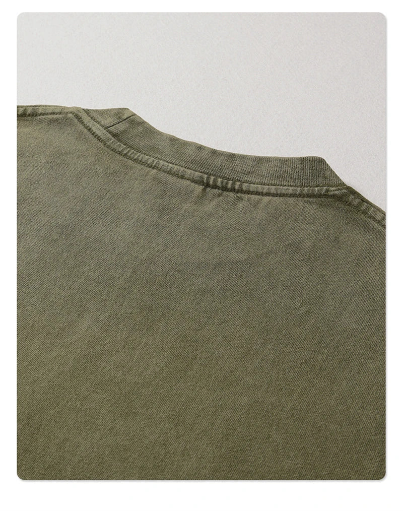 New Summer Batik Washed T-Shirts For Men Unisex Retro Loose High Street 275gsm Cotton T Shirt Brand Design HY0594