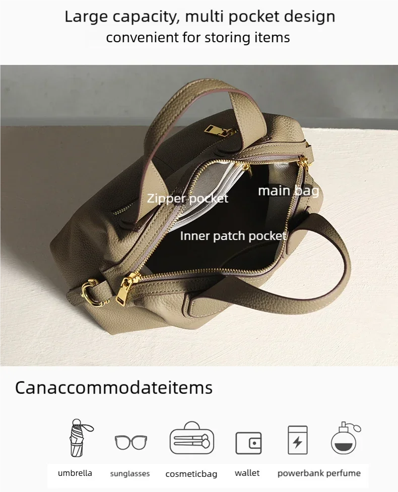 Women's Bag 2025 Trend Natural Cow Leather Bag Female Retro Cowhide Crossbody Bags Ladies Large Capacity Shoulder Bag Women