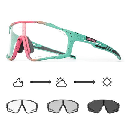 Color Photochromic Cycling Glasses MTB Sunglasses for Men Women Sport Speed Mountain Bike Bicycle Cycl Eyewear Goggle