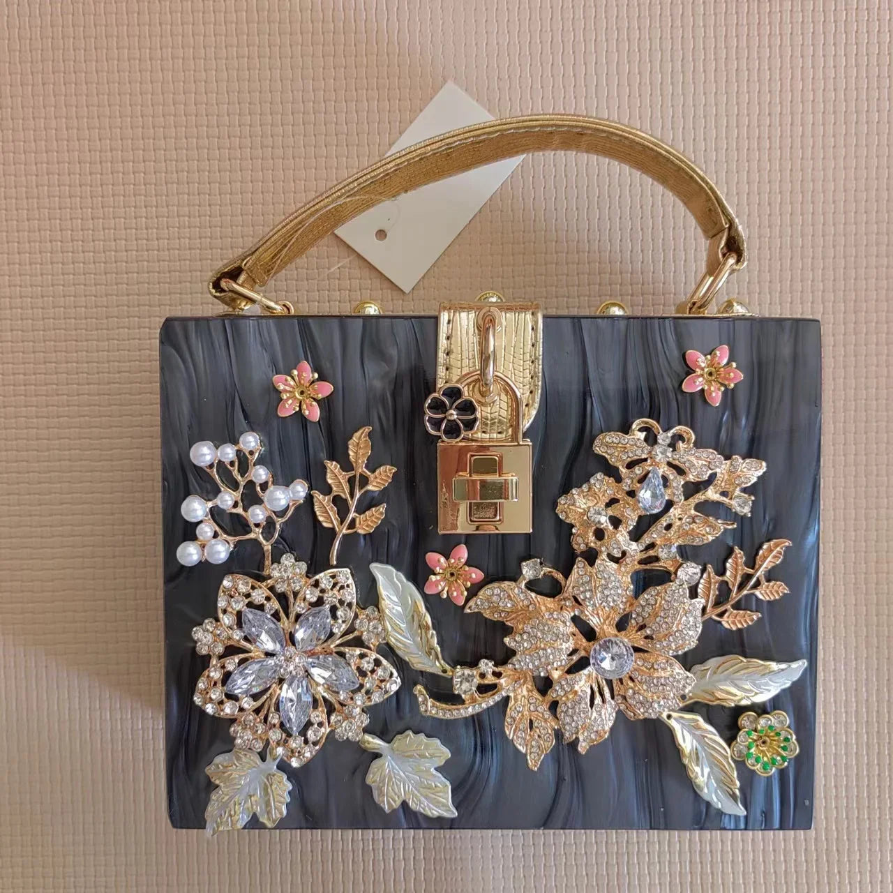 Luxury Designer Shimmer Acrylic Box Glitter Rhinestones Diamond Evening Bag Wedding Party Clutch Purse Shoulder Messenger Bag