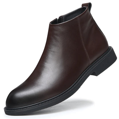 New Business Men's Short Boots Retro fashion minimalist style Outdoor leisure party office genuine leather adult quality shoes